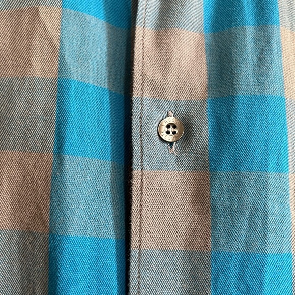 LACOSTE Blue-Gray Checkered Button down Shirt - Picture 9 of 11